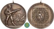 Reuss-Gera, Stadt. Mattierte Silbermedaille. 1908 Auf das 24. Mitteldeutsche Bundesschießen in Gera. AU