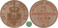 Brandenburg-Preußen. 3 Pfennig Friedrich Wilhelm IV. 1840-1861. -