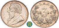 Republik Südafrika 3 Pence Ohm Krüger 1857 - 1902. -