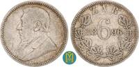 Republik Südafrika 6 Pence Ohm Krüger 1857 - 1902. -