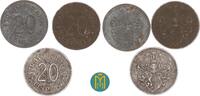Leipzig Lot 3x 20 Pfennig Straßenbahnmarke, 1x Zink, 2x Eisen -