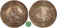 Sachsen-Ernestinische Linie Johann Friedrich II., Johann Wilhelm u. Johann Friedrich I gemeinsam 1554-1557. 1/2 Taler ohne Jahr. Saalfeld. gutes sehr