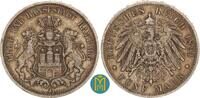Kaiserreich / Hamburg 5 Mark 1891 J fast sehr sch&ouml;n 122.72 &pound;  +  12.70 &pound; shipping