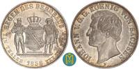 Sachsen Johann. 1854-1873, Dresden, Ausbeute der sächsischen Gruben 1 Vereinstaler 1858 vorzüglich,  Randfehler