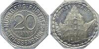 Weimarer Republik, Nürnberg und Fürth 20 Pfennig Notgeld: Nürnberg-Fürther Straßenbahn, Toplerhaus -