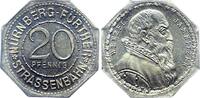 Weimarer Republik, Nürnberg und Fürth 20 Pfennig Notgeld: Nürnberg-Fürther Straßenbahn, Wenzel Jamnitzer -