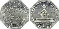 Weimarer Republik, Nürnberg und Fürth 20 Pfennig Notgeld: Nürnberg-Fürther Straßenbahn, Wasserspeier -