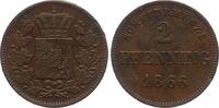 Bayern, Königreich 2 Pfenning 1866 Ludwig II. (1864-1886) wz. Rand- und ... 8.67 £  +  5.20 £ shipping