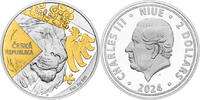 Tschechien 2 NZD 2024 Czech Lion gold plated numbered Polierte Platte 85.83 £  +  30.34 £ shipping