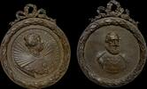 Marie De Medici and King Henri IV of France, pair of plaques, AE -