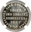1861A Germany Anhalt-Bernburg 1861 Taler Coin Thaler NGC MS 62 VZ/STG MINING UNC