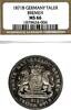 GERMANY TALER 1871 B German States Bremen 1871 Taler Coin Thaler NGC MS ... 1,474.34 £ free shipping