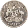 Australien Threepence 1917 Georg V. F-VF