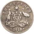 Australien Threepence 1918 Georg V. F-VF