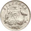 Australien Sixpence 1944 S Georg VI: aEF