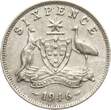 Australien Sixpence 1946 Georg VI: EF