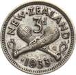 Neuseeland Threepence 1933 Georg V. VF
