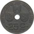 Belgien 25 Centimes 1942 Leopold III., 1934-1951 VF-EF