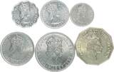 Belize Cent & Dollar ab 1981 Elisabeth II., Lot von 6 Kursmünzen EF und besser