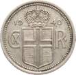Island 25 Aurar 1940 Christian X. vf+
