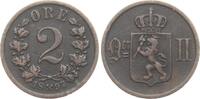 Norwegen 2 &Oslash;re 1897 Oskar II. ss 8.55 &pound;  +  17.09 &pound; shipping