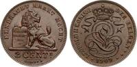 Belgien 2 Centimes Leopold II., 1865-1909 -