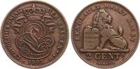 Belgien 2 Centimes Leopold II., 1865-1909, flämische Variante -