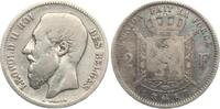 Belgien 2 Francs Leopold II., 1865-1909 -
