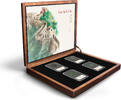 China Great Wall of China (4 base metal coins) in large wooden box -