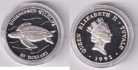 Tuvalu 20 $ 1993 Lederschildkröte proof 30.34 £  +  8.67 £ shipping