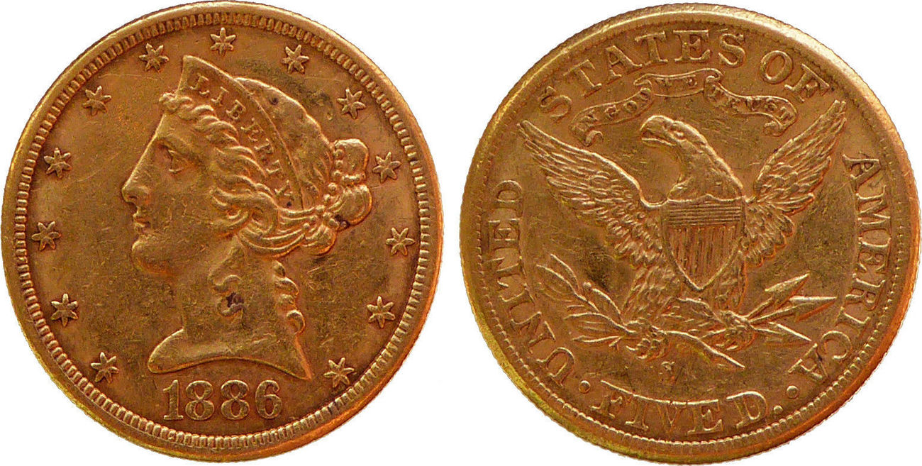 USA Amerika Liberty Head 5 dollars 5 USA Liberty Head Gold Coin