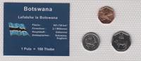Botswana Set Coins 5,10,25 Thebe Botswana Coin Set 2007-2008 Thebe Pula Lefatshe la Botswana original welded -