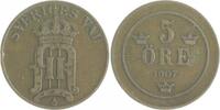 Schweden 5 Öre Oskar II. 1872-1907 -