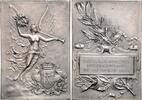 Jugendstil (v. Delpech) Prämie des Musikwettbewerbes in Besancon Versilberte Bronzeplakette o.J. f.st