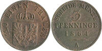 Preussen 3 Pfennig Wilhelm I. 1861-1888 -