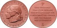 Preussen - Berlin Braune Porzellanmedaille auf die 150-Jahrfeier der Humboldt Universität -