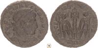 Roman Empire AE follis Delmatius as Caesar, Two soldiers standard between them, Siscia -