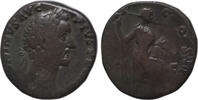 Roman Empire AE sestertius Antoninus Pius, TR POT XXI COS IIII, Annona standing right, left foot on prow -