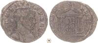 Roman Empire AE follis Roma seated in hexastyle temple -