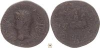Roman Empire AE Sestertius Nero, DECVRSIO, Nero on horseback accompanied by a second horseman -