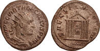 Roman Empire AR antoninianus Trebonianus Gallus, Hexastyle temple, statue of Rome -