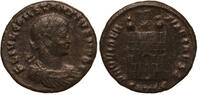 Roman Empire AE follis Constantius II. Caesar, Camp Gate, Thessalonica -
