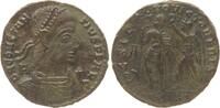 Roman Empire AE centenionalis Victory crowning emperor with wreath -