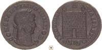 Roman Empire AE follis Constantine II. as Caesar, Double crescent / Camp gate, Siscia -
