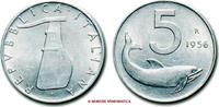 Italy / Italien Italienische Republik 5 LIRE Delfino 1956 gutes VZ (58/70)