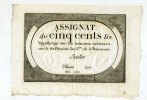 Frankreich, 500 LIVRES; Assignat, -