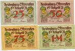 Ostpreußen, 25 Pfg. 50 Pfg. 75 Pfg. 1 Mk. Neidenburg, -