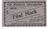 Westpreussen 5 Mk. Graudenz, -
