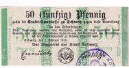 Westpreussen 50 Pfg. Schwetz, -