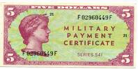 USA, 5 Dollars Military Payments Certifikate Serie 541-RRR, -
